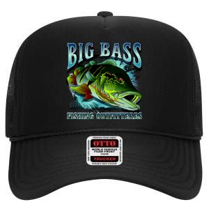 Big Bass Fishing High Crown Mesh Back Trucker Hat