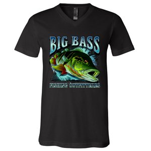 Big Bass Fishing V-Neck T-Shirt