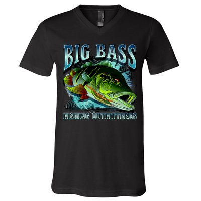 Big Bass Fishing V-Neck T-Shirt