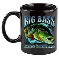 Big Bass Fishing 11oz C Handle Ceramic Mug