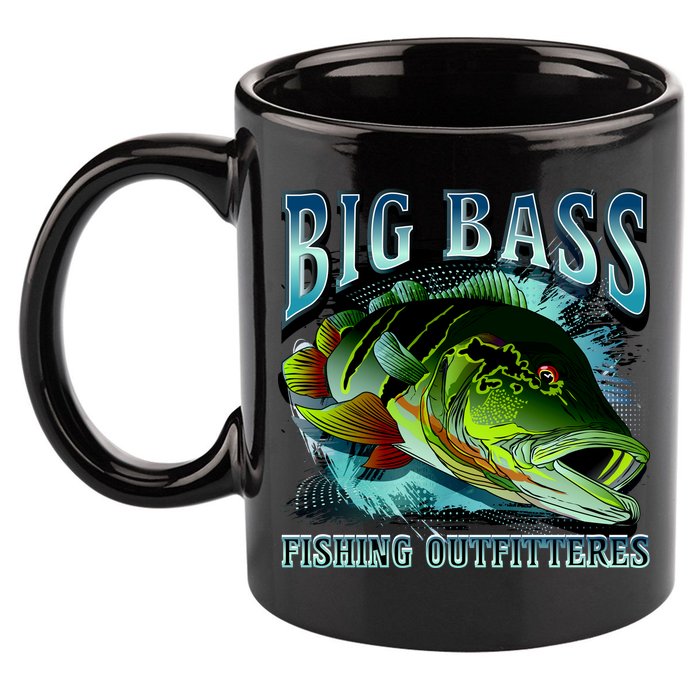 Big Bass Fishing 11oz C Handle Ceramic Mug