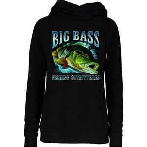 Big Bass Fishing Womens Funnel Neck Pullover Hood