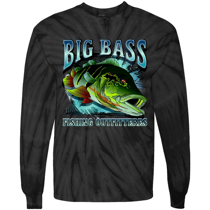 Big Bass Fishing Tie-Dye Long Sleeve Shirt