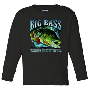 Big Bass Fishing Toddler Long Sleeve Shirt