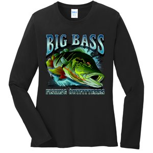 Big Bass Fishing Ladies Long Sleeve Shirt