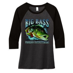 Big Bass Fishing Women's Tri-Blend 3/4-Sleeve Raglan Shirt