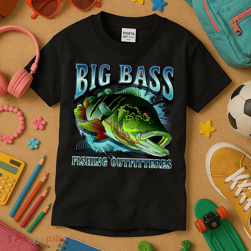 Big Bass Fishing Kids T-Shirt