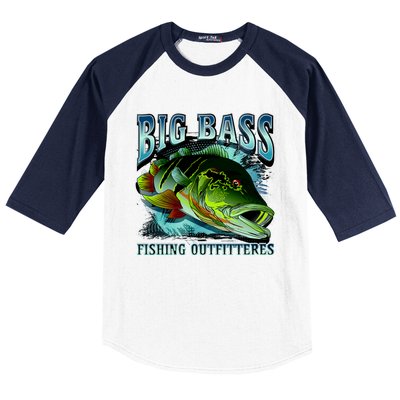 Big Bass Fishing Baseball Sleeve Shirt