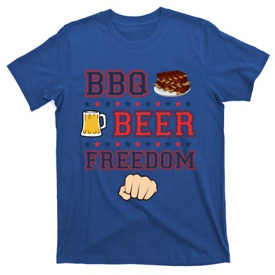 Bbq Beer Freedom Grilling Dad Uncle Trucker Funny Gift T-Shirt