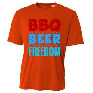 Bbq Beer Freedom Independence Day 4th Of July Party Gift Cooling Performance Crew T-Shirt