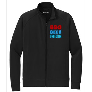 Bbq Beer Freedom Independence Day 4th Of July Party Gift Stretch Full-Zip Cadet Jacket