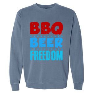 Bbq Beer Freedom Independence Day 4th Of July Party Gift Garment-Dyed Sweatshirt