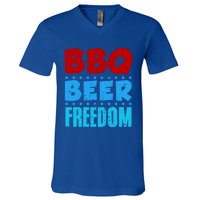 Bbq Beer Freedom Independence Day 4th Of July Party Gift V-Neck T-Shirt