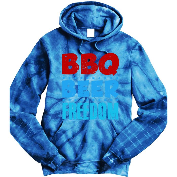 Bbq Beer Freedom Independence Day 4th Of July Party Gift Tie Dye Hoodie