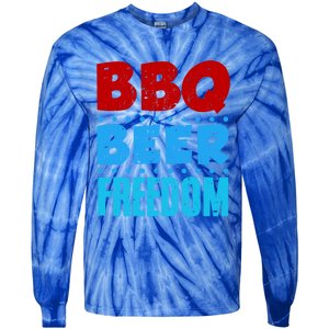 Bbq Beer Freedom Independence Day 4th Of July Party Gift Tie-Dye Long Sleeve Shirt