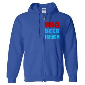 Bbq Beer Freedom Independence Day 4th Of July Party Gift Full Zip Hoodie