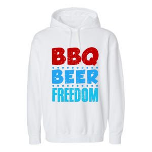 Bbq Beer Freedom Independence Day 4th Of July Party Gift Garment-Dyed Fleece Hoodie