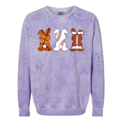 Basketball Baseball Football Sports Easter Bunny Rabbits Colorblast Crewneck Sweatshirt