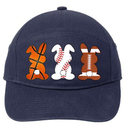 Basketball Baseball Football Sports Easter Bunny Rabbits 7-Panel Snapback Hat