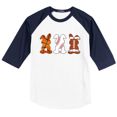 Basketball Baseball Football Sports Easter Bunny Rabbits Baseball Sleeve Shirt