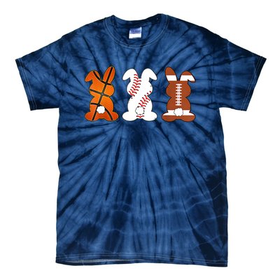 Basketball Baseball Football Sports Easter Bunny Rabbits Tie-Dye T-Shirt