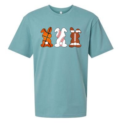 Basketball Baseball Football Sports Easter Bunny Rabbits Sueded Cloud Jersey T-Shirt