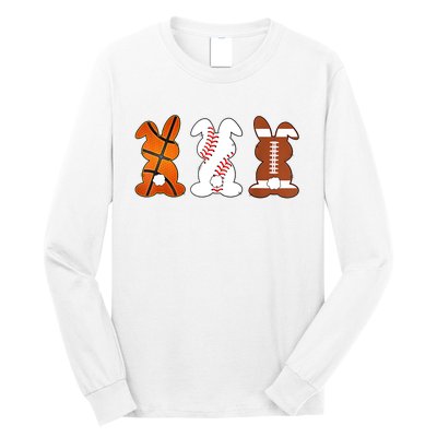 Basketball Baseball Football Sports Easter Bunny Rabbits Long Sleeve Shirt