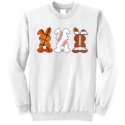 Basketball Baseball Football Sports Easter Bunny Rabbits Sweatshirt