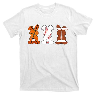 Basketball Baseball Football Sports Easter Bunny Rabbits T-Shirt