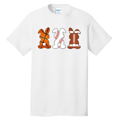 Basketball Baseball Football Sports Easter Bunny Rabbits Tall T-Shirt