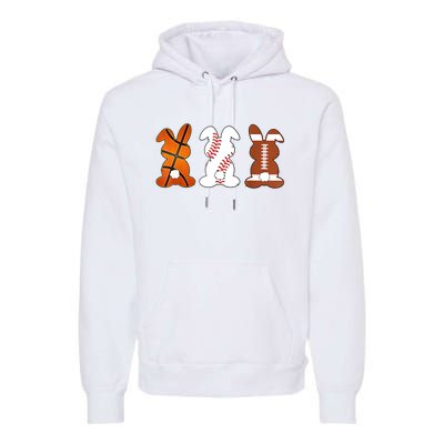 Basketball Baseball Football Sports Easter Bunny Rabbits Premium Hoodie