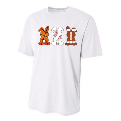 Basketball Baseball Football Sports Easter Bunny Rabbits Performance Sprint T-Shirt