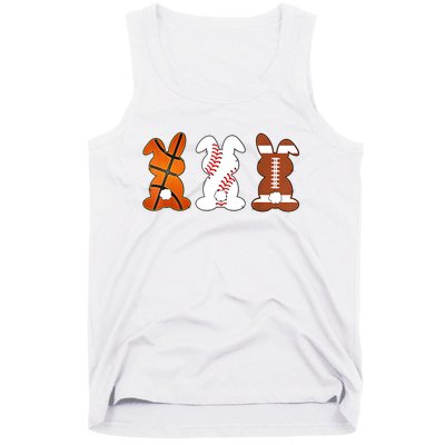 Basketball Baseball Football Sports Easter Bunny Rabbits Tank Top