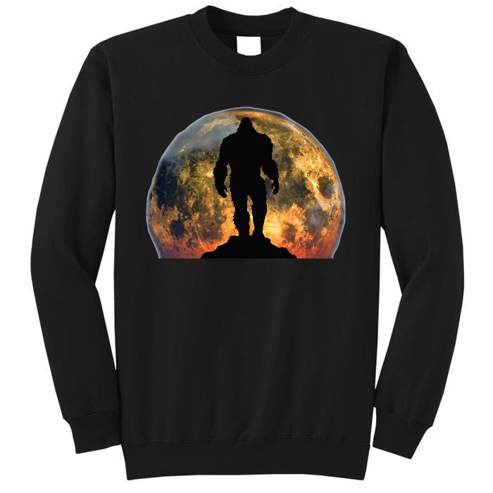 Bigfoot Believer Full Red Moon Night Sasquatch Sweatshirt