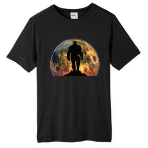 Bigfoot Believer Full Red Moon Night Sasquatch Tall Fusion ChromaSoft Performance T-Shirt