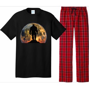 Bigfoot Believer Full Red Moon Night Sasquatch Pajama Set