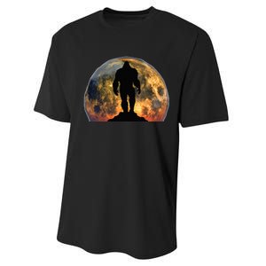 Bigfoot Believer Full Red Moon Night Sasquatch Performance Sprint T-Shirt