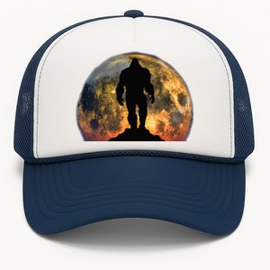 Bigfoot Believer Full Red Moon Night Sasquatch Trucker Hat