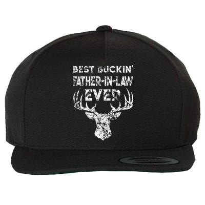 Best Buckin FatherInLaw Ever Deer Hunting Fathers Day Wool Snapback Cap