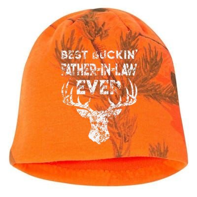 Best Buckin FatherInLaw Ever Deer Hunting Fathers Day Kati - Camo Knit Beanie