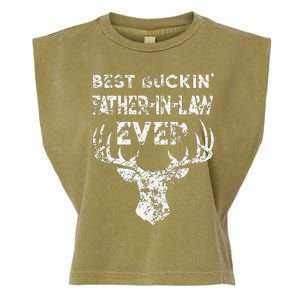 Best Buckin FatherInLaw Ever Deer Hunting Fathers Day Garment-Dyed Women's Muscle Tee