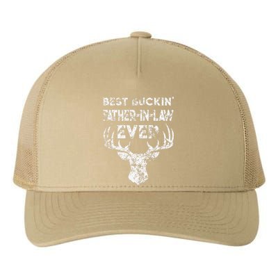 Best Buckin FatherInLaw Ever Deer Hunting Fathers Day Yupoong Adult 5-Panel Trucker Hat