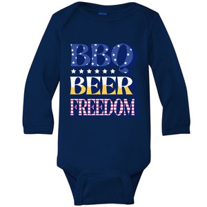 Bbq Beer Freedom Quote Great Gift Baby Long Sleeve Bodysuit