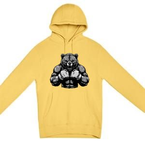 Bear Boxer Fighter Boxing Mixed Martial Arts Gift Premium Pullover Hoodie