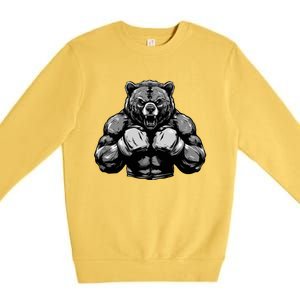 Bear Boxer Fighter Boxing Mixed Martial Arts Gift Premium Crewneck Sweatshirt