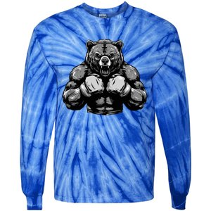 Bear Boxer Fighter Boxing Mixed Martial Arts Gift Tie-Dye Long Sleeve Shirt