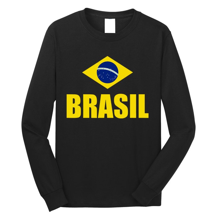 Brasil Brazilian Flag Soccer Sport Brazilian National Flag Long Sleeve Shirt