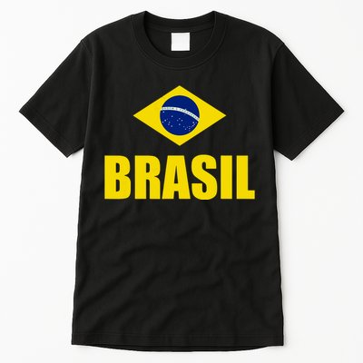 Brasil Brazilian Flag Soccer Sport Brazilian National Flag Tall T-Shirt