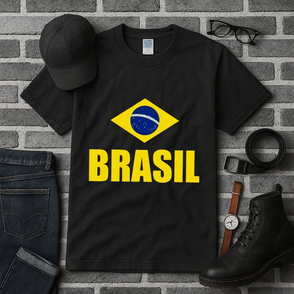 Brasil Brazilian Flag Soccer Sport Brazilian National Flag Tall T-Shirt