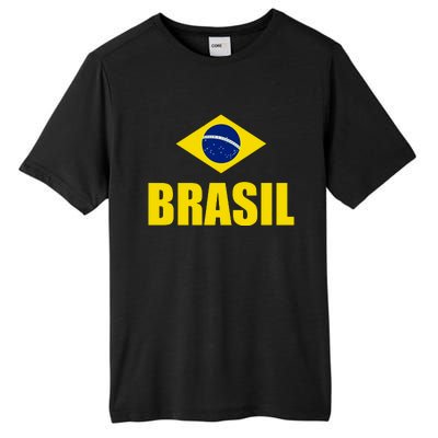 Brasil Brazilian Flag Soccer Sport Brazilian National Flag Tall Fusion ChromaSoft Performance T-Shirt